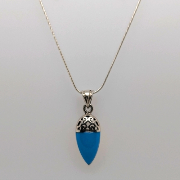 925 silver necklace with torquise - Picture 1 of 5